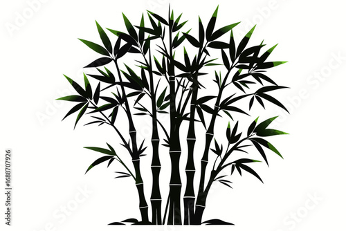 Bamboo tree silhouette illustration
