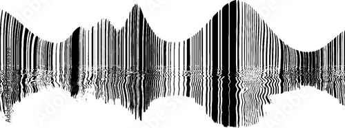 Abstract black and white op art with wave pattern for modern design