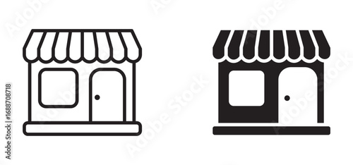 Store icon set. Line and glyph store shop vector. Outline marketplace icons. 