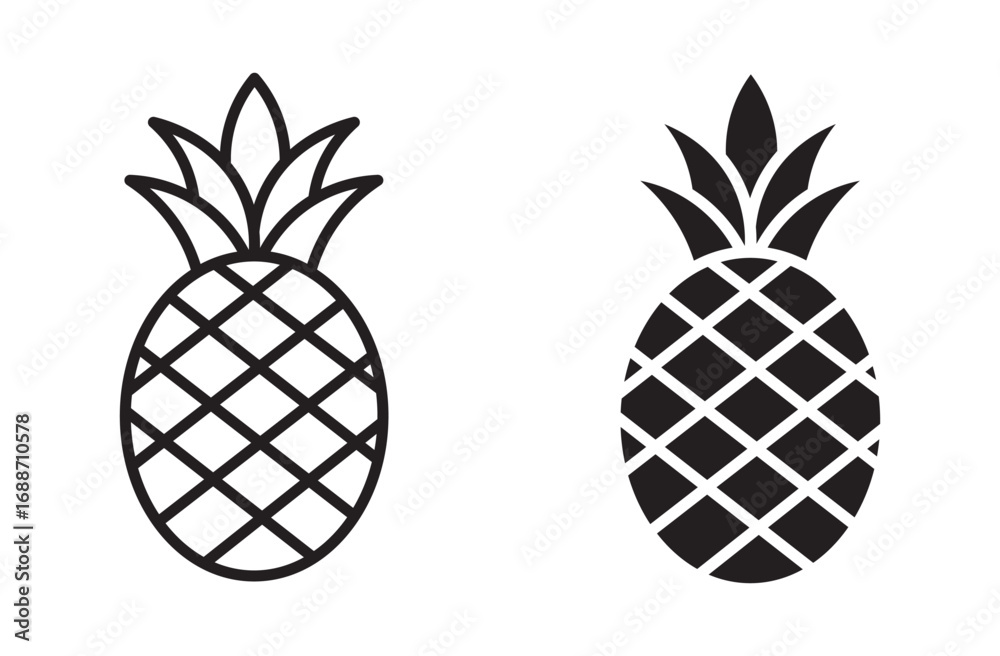 Obraz premium pineapple icon set, vector design 