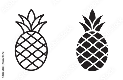 pineapple icon set, vector design 