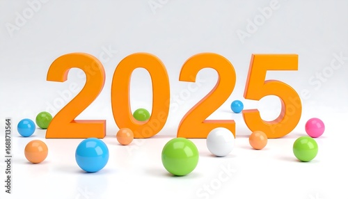 Colorful 2025 New Year's sphere display