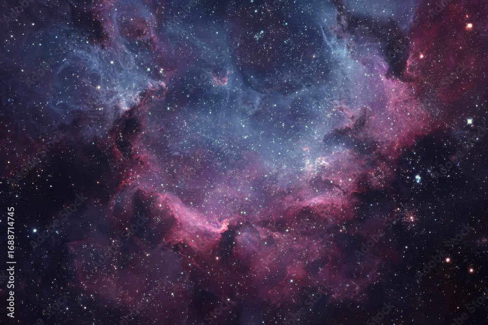 Fototapeta premium Deep space nebula, swirling clouds of vibrant cosmic dust