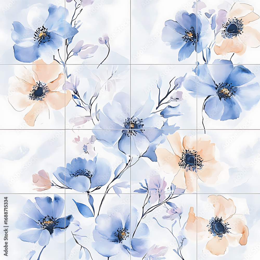 Seamless tile patterns combining cultural, modern, and botanical inspirations for commercial vector. Seamless tile patterns combining cultural, modern, and botanical inspirations for commercial vector.