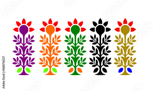 Tujuh Rupa Pekalongan Batik Ancestral Design Silhouette | Traditional Indonesian Heritage Pattern Vector