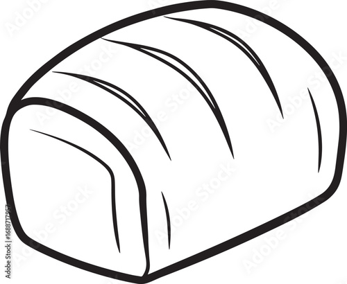 Bread loaf outline vector illustration, line art