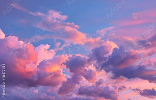 Soft, pastel clouds at sunset