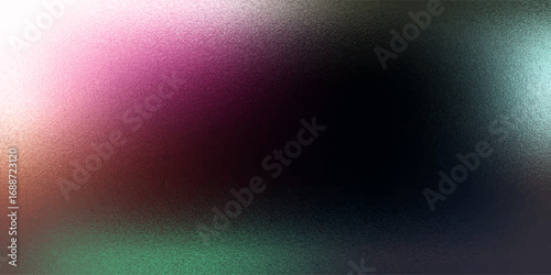 Blurred background of black blue waves with grainy texture