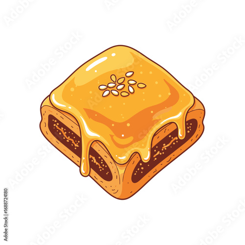 A Tasty Treat Isolated on White Background for Stock Illustration