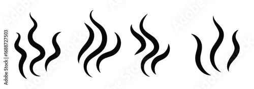 Steam icon set isolated on white background. Collection of steam icon for design template, smell sign, wave logo and smoke symbol. Creative abstract concept, vector illustration
