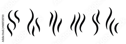 Aromas vaporize icons. Smells vector line icon set, hot aroma, stink or cooking steam symbols, smelling or vapor, smoking or odors signs