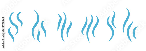 Steam icon set isolated on white background. Collection of steam icon for design template, smell sign, wave logo and smoke symbol. Creative abstract concept, vector illustration
