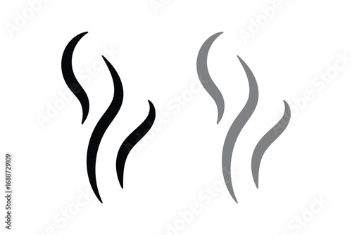 Steam icon set isolated on white background. Collection of steam icon for design template, smell sign, wave logo and smoke symbol. Creative abstract concept, vector illustration