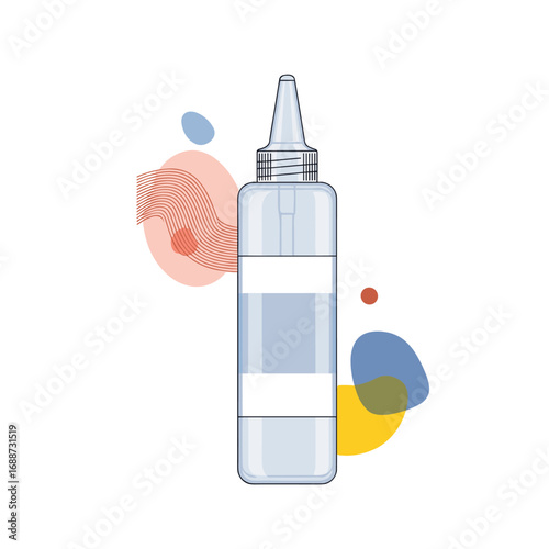 Clear plastic squeeze bottle with fine tip applicator for crafting and precision use