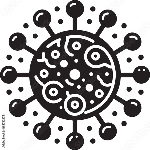 Minimalist Coronavirus Cell Vector silhouette