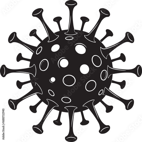 Minimalist Coronavirus Cell Vector silhouette