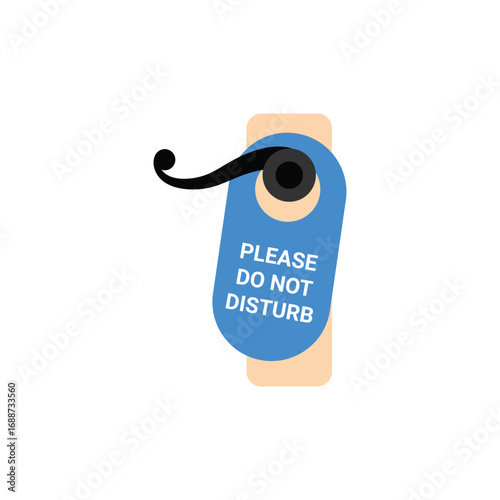 Do Not Disturb Door Hanger Sign on Handle – Hotel Room Privacy Vector Illustration
