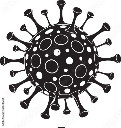 Minimalist Coronavirus Cell Vector silhouette