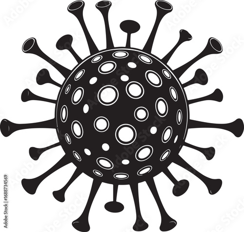 Minimalist Coronavirus Cell Vector silhouette
