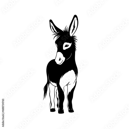 mule. mule simple black and white line art vector logo