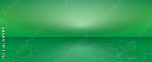 Green gradient studio room, abstract background pattern, walls and floor reflect neon lights, dark tones and feel  speed of digital technology connected blue-green background. vector