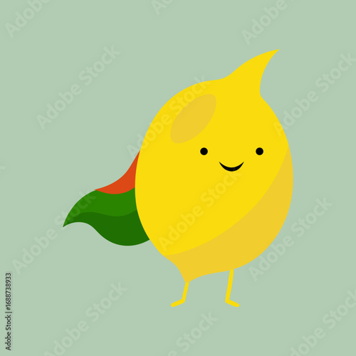 brave lemon superhero cape comic book vector