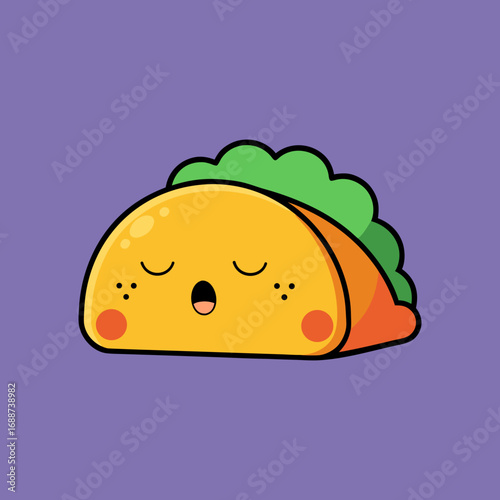 sleepy taco yawning cheese blanket cute cartoon