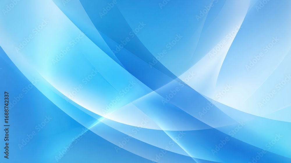 Obraz premium Soft blue hues blend seamlessly, creating an abstract design with flowing waves and light reflections. This calming visual is perfect for backgrounds and digital artwork.