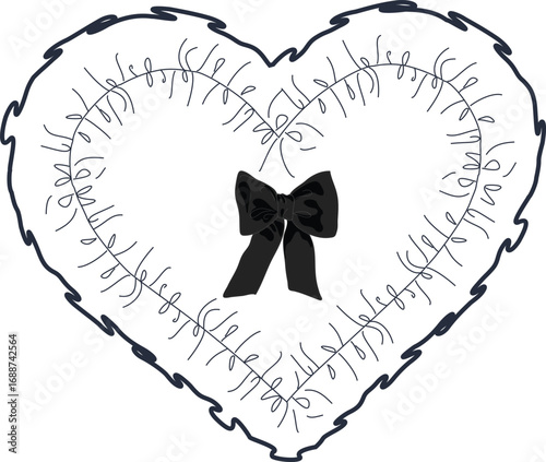 A stylized, thorned heart in a dark, natural green, symbolizing love that is both wild and protected.