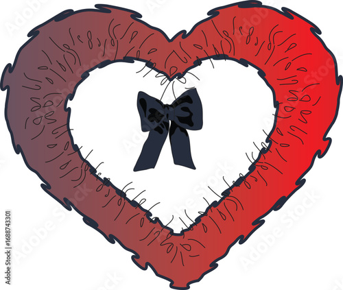 A stylized, thorned heart in a dark, natural green, symbolizing love that is both wild and protected.