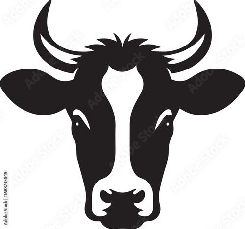 Minimalist Cow Head Vector Icon