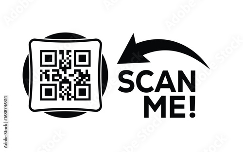 QR code scan icon set. Scan me frame. QR code scan for smartphone. QR code for mobile app, payment and identification. Vector illustration.