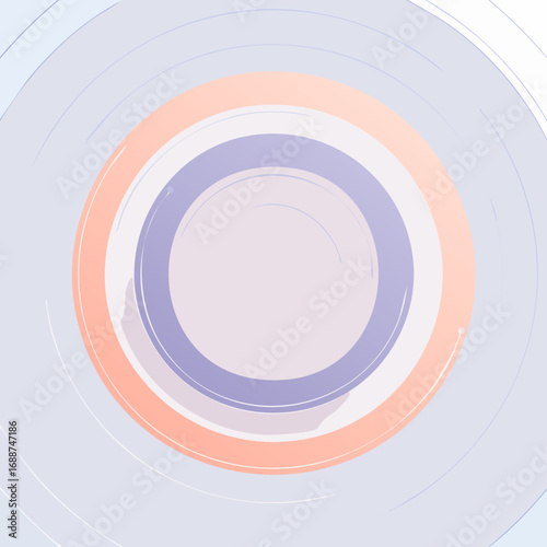 Vector abstract composition of concentric gradient rings perfectly centered with smooth symmetry modern tech design