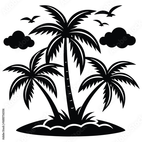 palm trees silhouettes