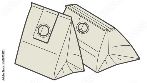 Vacuum cleaner bags dust bags filter bags appliance bags household cleaning supplies home maintenance illustration diagram schematic cleaning equipment appliance parts replacement bags paper bags dis.