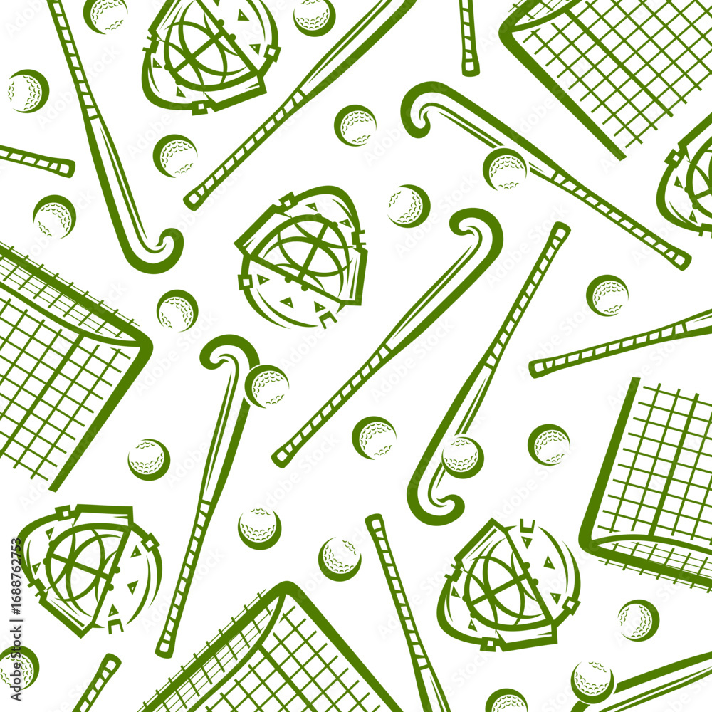 Hockey field background, pattern set. Collection icons hockey field. Vector