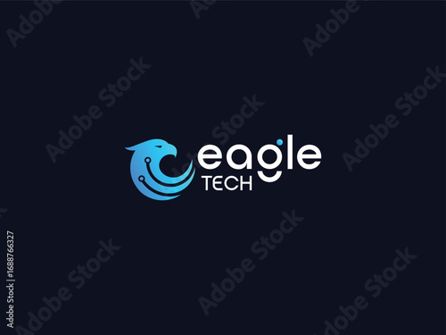 Minimal eagle tech logo design