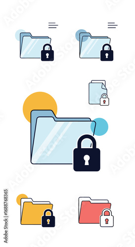 Securing digital files with locked folders for confidential information storage and access control