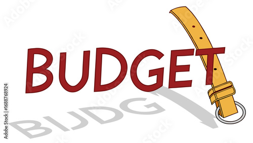 Budget concept illustration with belt financial planning expense management cost control fiscal responsibility.