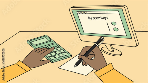 Calculating Percentage on Computer and Calculator.