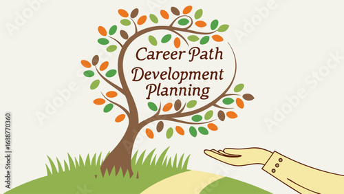 Career Path Development Growth Planning Tree Illustration Business Concept Success Opportunity Future Strategy Vision Goal Planning Professional Development Job Search Human Resources Employment Recr.