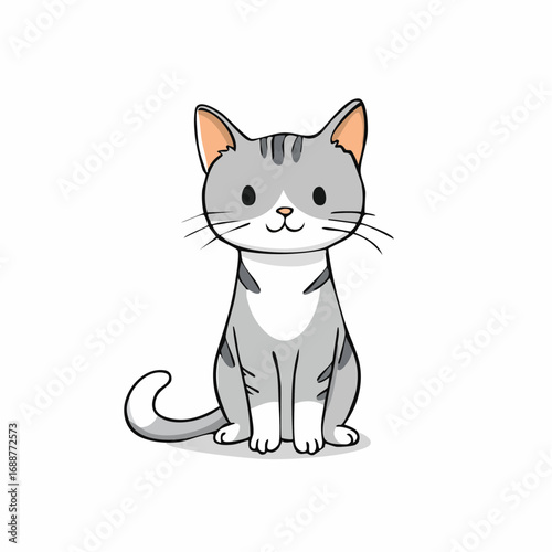 vector illustration cute cat white background