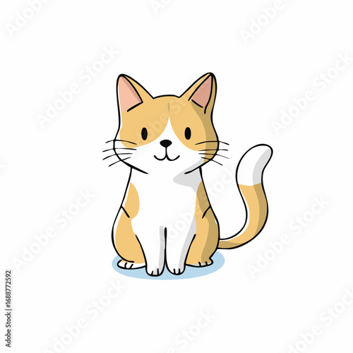 cute cat Hand draw isolated vector 