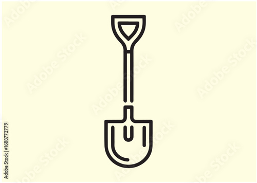 Garden shovel Line art Vector design