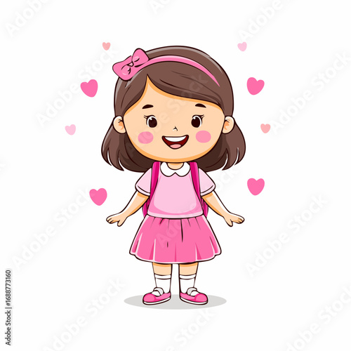 girl with heart,girl happy smile 