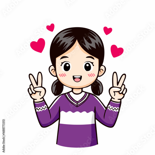 little girl with heart
