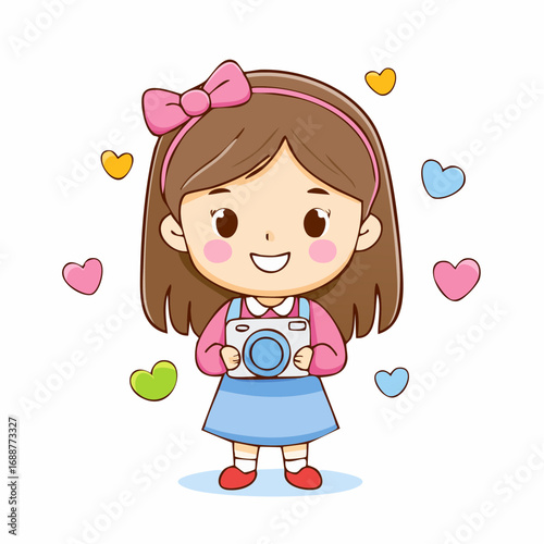 little girl with heart