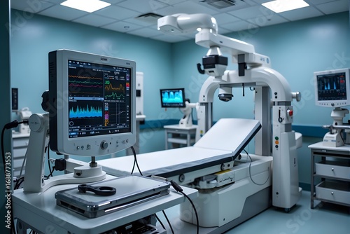 Medical room with an MRI machine.