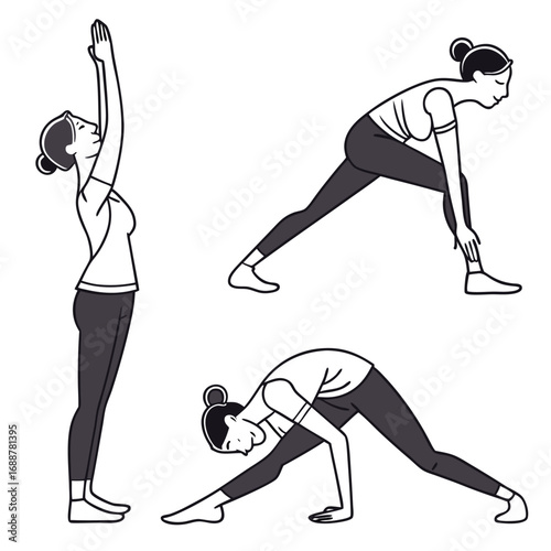 Yoga poses flat illustration generated by ai