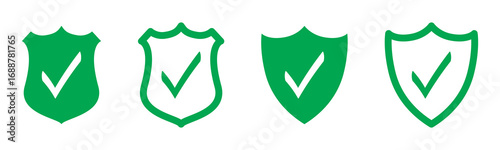 Checkmark icon set, approved symbol, checked checkbox mark, confirmation - vector symbol editable line.